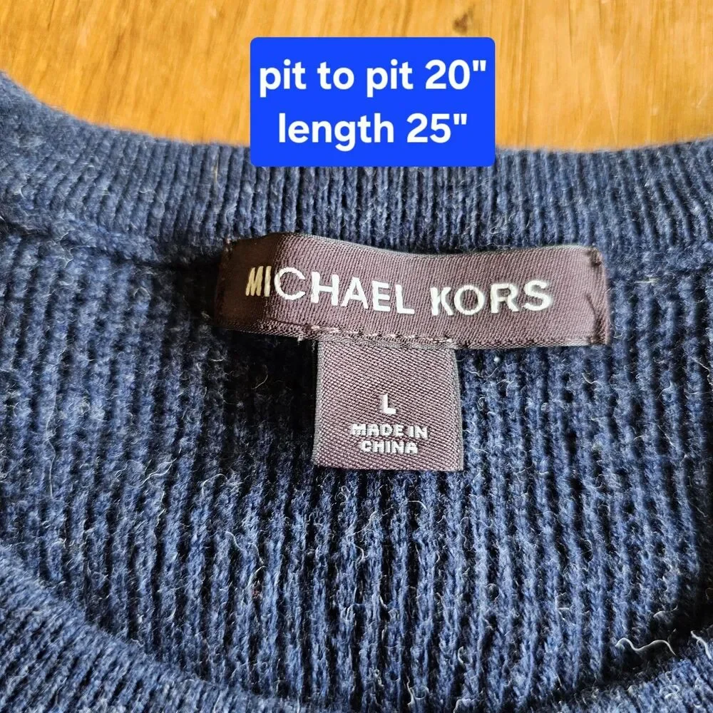 Michael Kors Sweater Size Large Youth Teen Blue Wool Blend